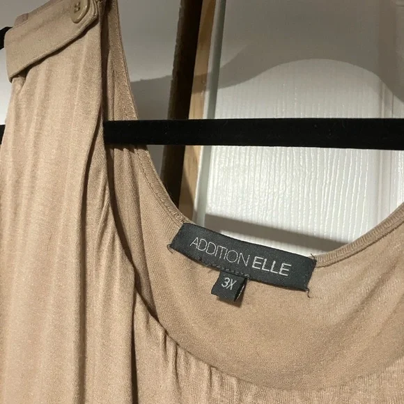 Addition Elle Tan Ruched Tank Top - Picture 3 of 4